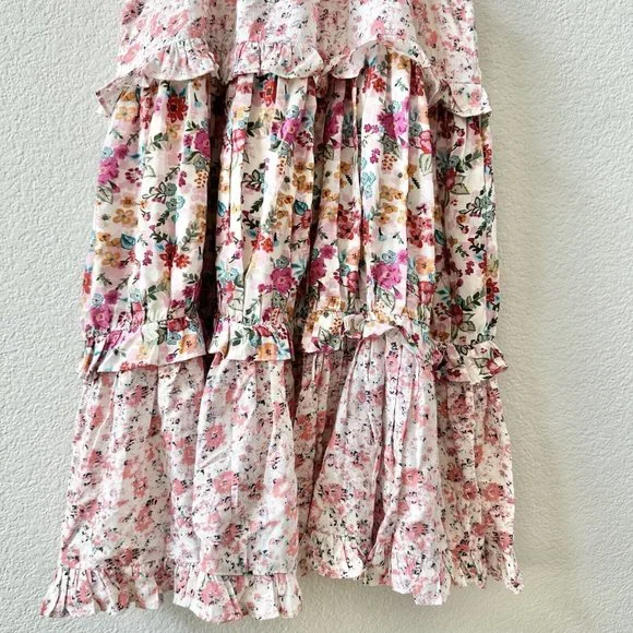 $177 Kos Resort Multi Floral Tiered Halter dress Size Small - Picture 4 of 12